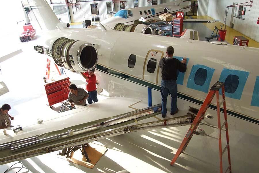 Inspecting Cessna Citation Jet