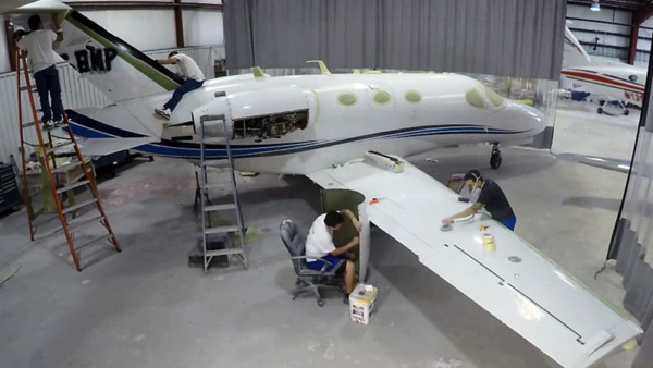 Lush Aircraft Paint Facilities Moment in 4K Lush Aircraft Paint Facilities Moment in 4K