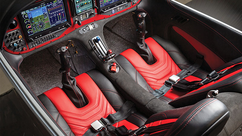 High-performance sport plane interior